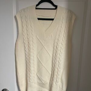 Women’s Cream Cable Knit Sweater Vest